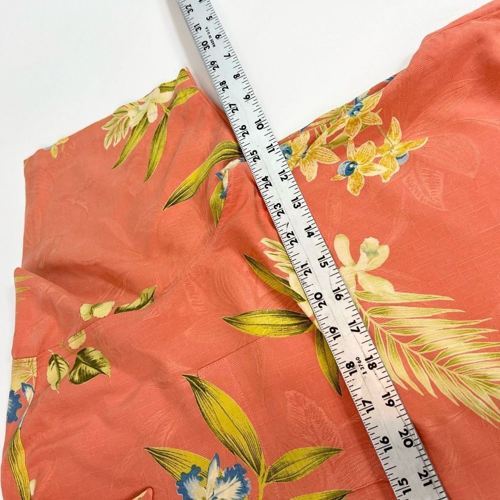 Tommy Bahama Silk Hawaiian Button Up Shirt Mens XL Pink Floral Short Sleeves - Picture 4 of 8